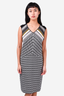 Missoni White/Black Striped Sleeveless Midi Dress Estimated Size M