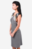 Missoni White/Black Striped Sleeveless Midi Dress Estimated Size M