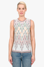 Missoni White/Multicolour Printed Knit Sleeveless Top Size 38
