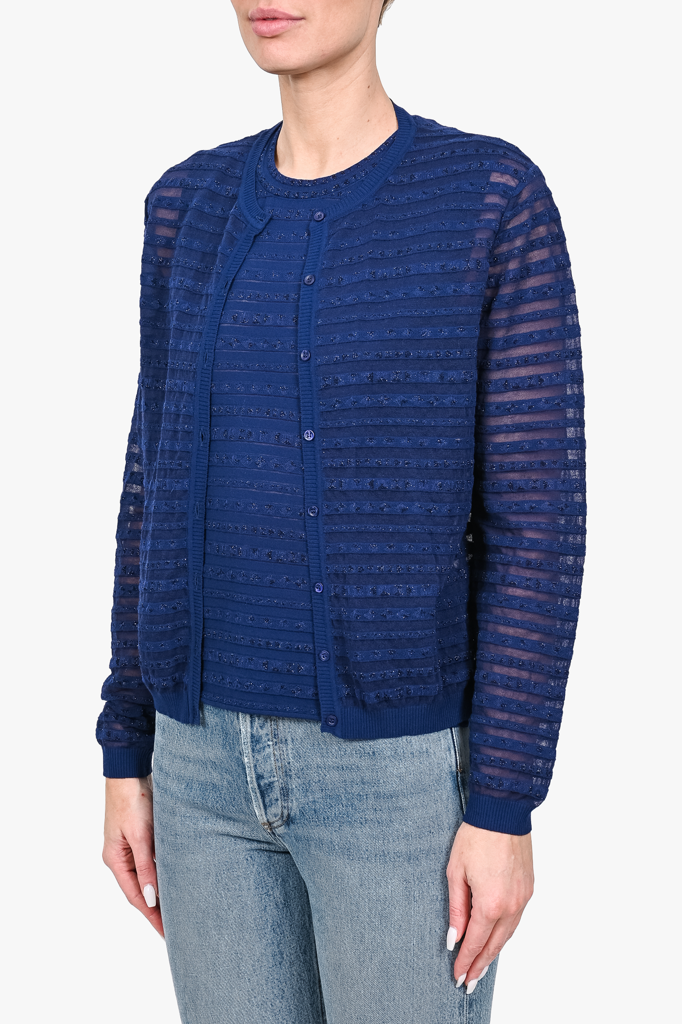 Navy blue sweater set sale