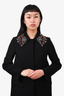Miu Miu 2014 Black Crystal Embellished Collar Coat Size 38