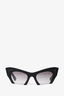 Miu Miu Black/Black Gradient Crystal Embellished Cut Out Sunglasses