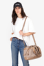 Brunello Cucinelli Beige/Brown Canvas Duffle Bag With Strap
