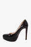 Miu Miu Black Patent Round Toe Platform Heels Size 35.5