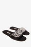 Miu Miu Black  Satin Crystal Embellished Slides Size 40