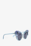Miu Miu Blue Embellished Cat-Eye Sunglasses