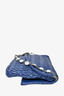 Miu Miu Blue Matelasse Leather Crystal Strap Shoulder Bag