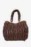 Miu Miu Brown Matelasse Leather Large 'Satchel‘ Handbag