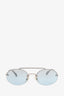 Miu Miu Crystal Embellished Aviator Tinted Sunglasses