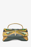 Miu Miu Green Leather/Python Dragonfly Clutch Bag w/ Rope Strap