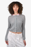 Miu Miu Grey Cashmere/Silk Peter Pan Collar Cardigan Size 40
