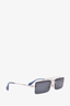 Miu Miu Navy Blue Rectangular Crystal Embellished Sunglasses