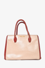 Miu Miu Nude/Red Cracked Leather Top Handle Bag w/ Strap
