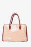 Miu Miu Nude/Red Cracked Leather Top Handle Bag w/ Strap