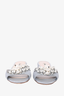 Miu Miu Pale Blue Leather Embellished Slides Size 39.5