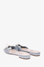 Miu Miu Pale Blue Leather Embellished Slides Size 39.5