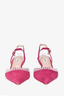 Miu Miu Pink Suede Crystal Embellished Mules Size 36