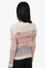 Miu Miu Pink/White Mohair/Wool Crewneck Sweater Size 38