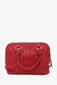 Miu Miu Red Leather Matelesse Top Handle w/ Strap