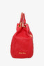 Miu Miu Red Leather Studded Shoulder Bag