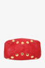 Miu Miu Red Leather Studded Shoulder Bag