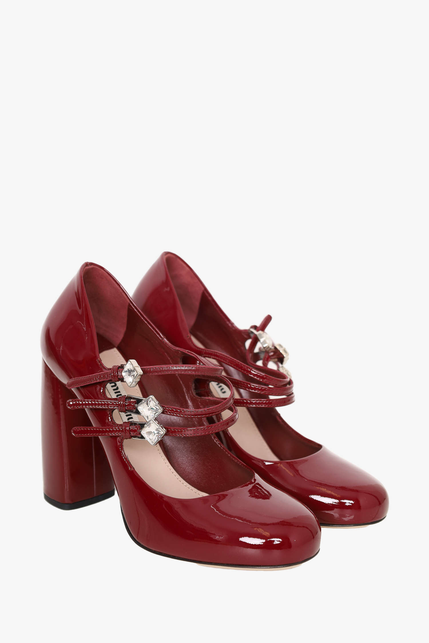 Miu Miu Red Patent Crystal Buckle Mary Jane Heels Size 36 – Mine Miu Miu Red Patent Crystal Buckle Mary Jane Heels Size 36 – Mine
