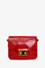 Sac bandoulière Miu Miu en cuir verni rouge