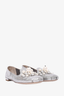 Miu Miu Silver Faux Pearl Ballet Flats Size 36.5