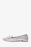 Miu Miu Silver Faux Pearl Ballet Flats Size 36.5
