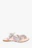 Miu Miu Silver Sequin Seahorse Sandals sz 35.5