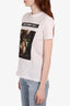 Miu Miu White Cotton Graphic Print T-Shirt Size Large