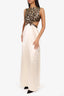 Miu Miu White/Leopard Print Sleeveless Cut-Out Dress Size 40