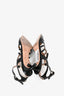 Miu Miu Black Leather Cage Slingback Heels Size 37.5