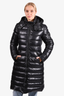 Moncler Black Down Long Zip Hooded 'Moka' Coat Size 3
