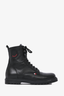 Moncler Black Leather Combat Boots Size 35