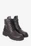 Moncler Black Leather Lace-Up Combat Boots Size 39