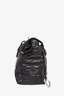 Moncler Black Leather Quilted Tote Bag with Strap