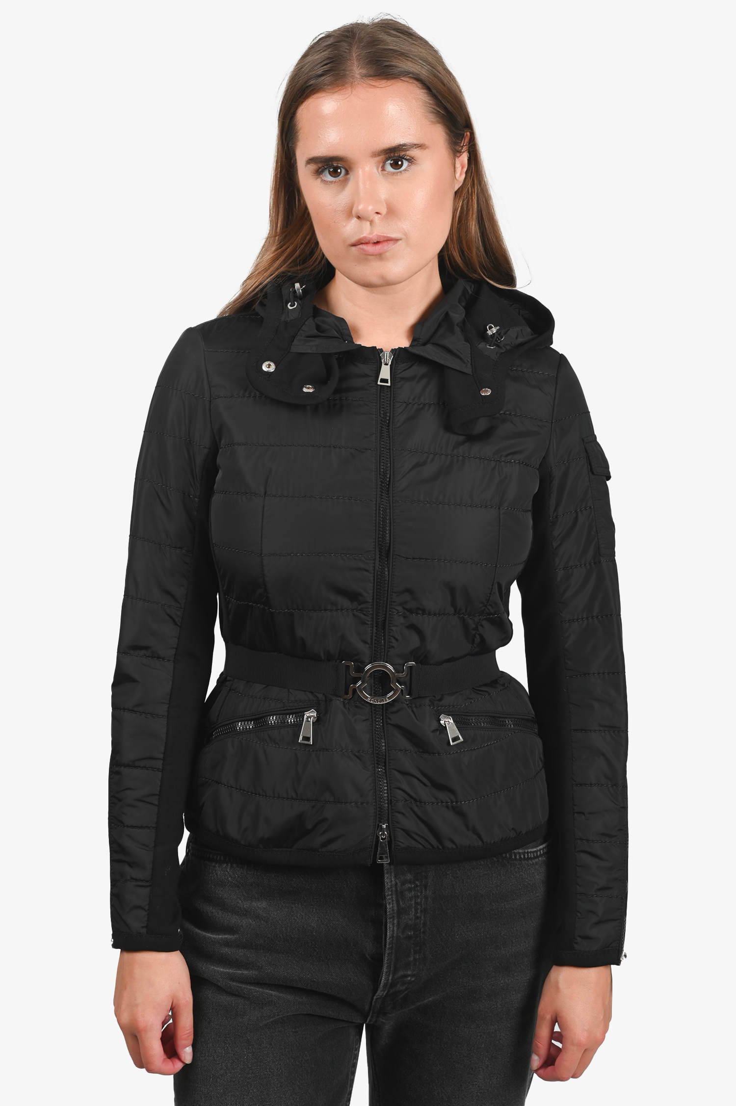 Moncler Black Quilted Andradite Belted Jacket