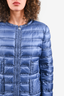 Moncler Blue Down 4 Pocket Zip-Up Packable Jacket Size 3