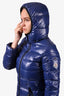 Moncler Blue Down Quilted Long Puffer