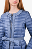 Moncler Blue 'Latouche Giubbotto' Ruffle Detailed Down Jacket Size 0