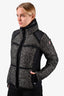 Moncler Grenoble Black/Grey Tweed Pattern Down Jacket Size 1