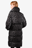 Moncler Grey/Black Leopard Printed 'Keller' Coat Size 0