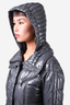 Moncler Grey Down Quilted Belted 'Magritte' Jacket Size 3
