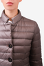 Moncler Grey Long Thin Puff Jacket Size 0