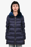 Moncler Navy Blue Puffer 'Torcon' Jacket with Velvet Collar Size 2