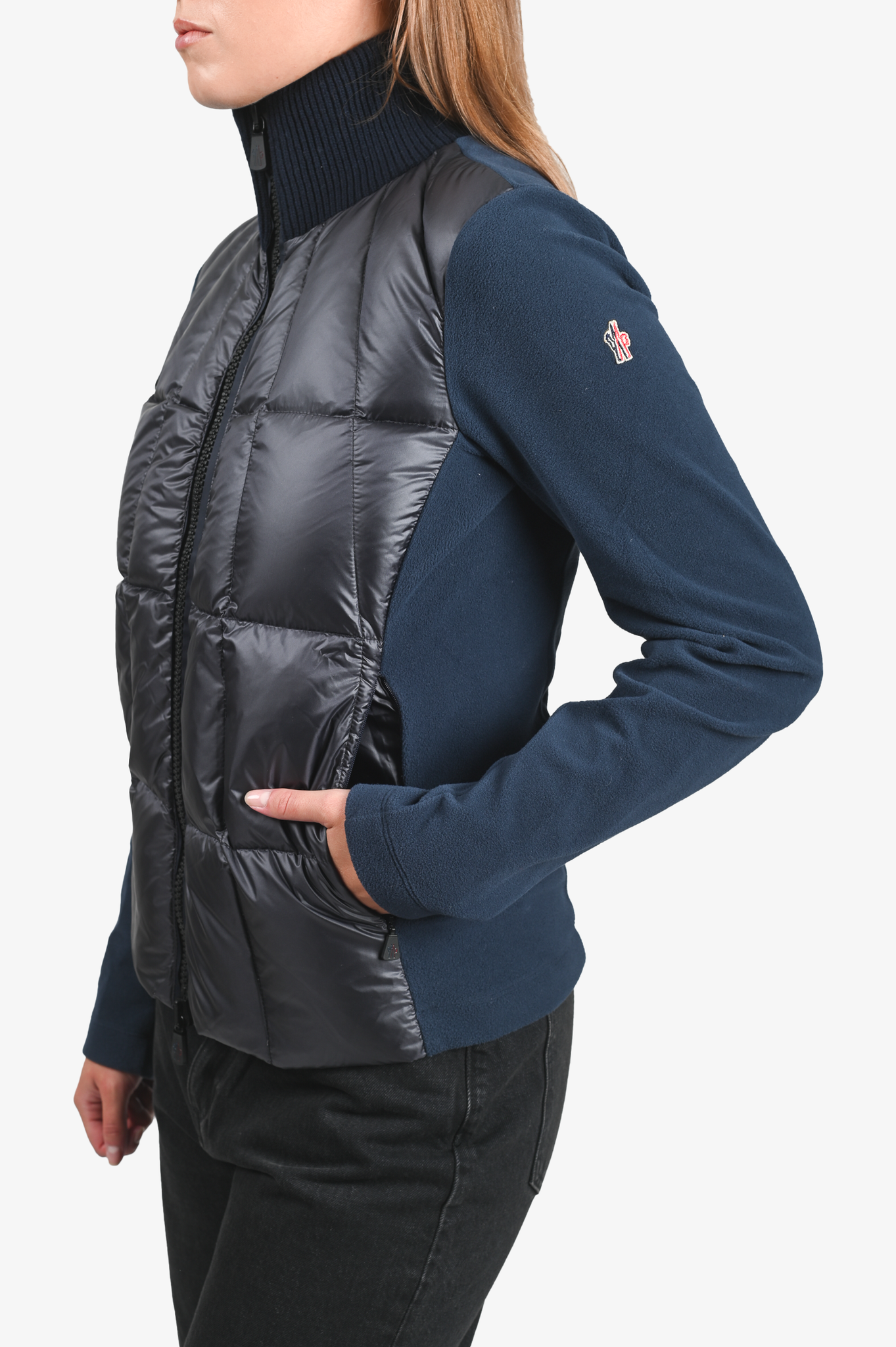Moncler Navy Cardigan 'Maglia' Down Jacket Size L