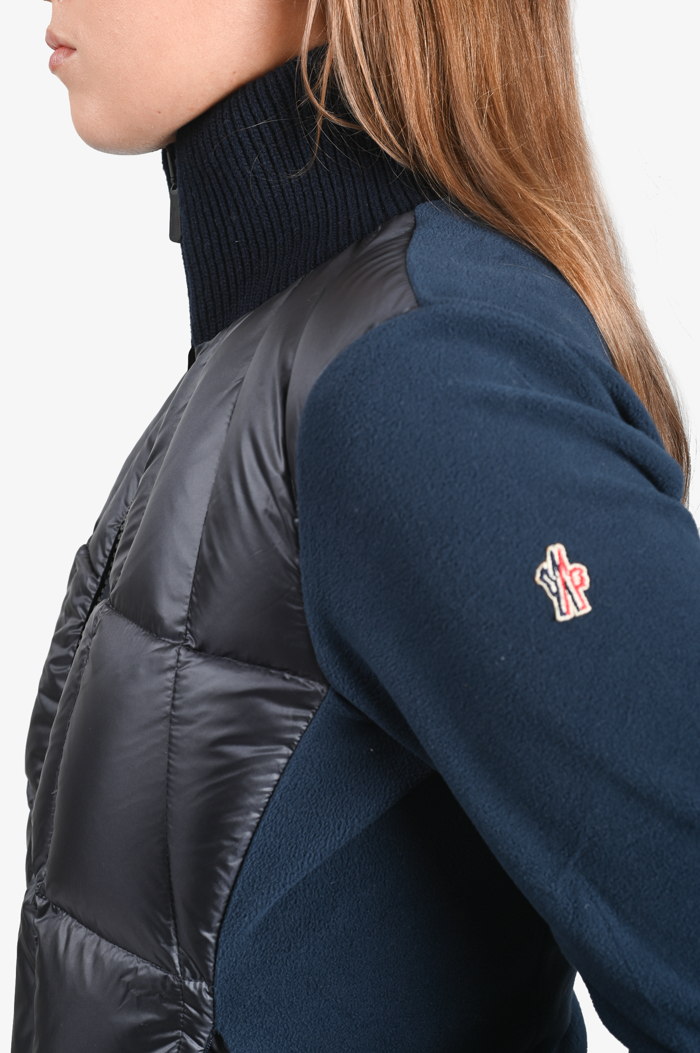 Moncler Navy Cardigan 'Maglia' Down Jacket Size L