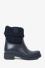 Moncler Navy Sock Style Rubber Boots Size 37