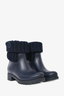 Moncler Navy Sock Style Rubber Boots Size 37
